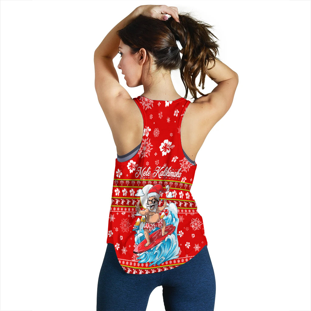 Hawaii Christmas Santas Surf Mele Kalikimaka Women Tank Top - LT2 - Polynesian Pride