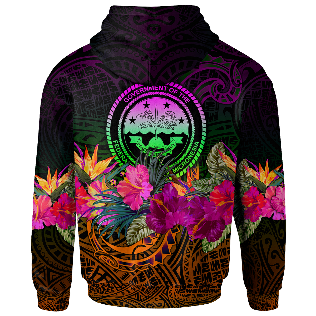 Federated States of Micronesia Custom Hoodie Summer Hibiscus - Polynesian Pride