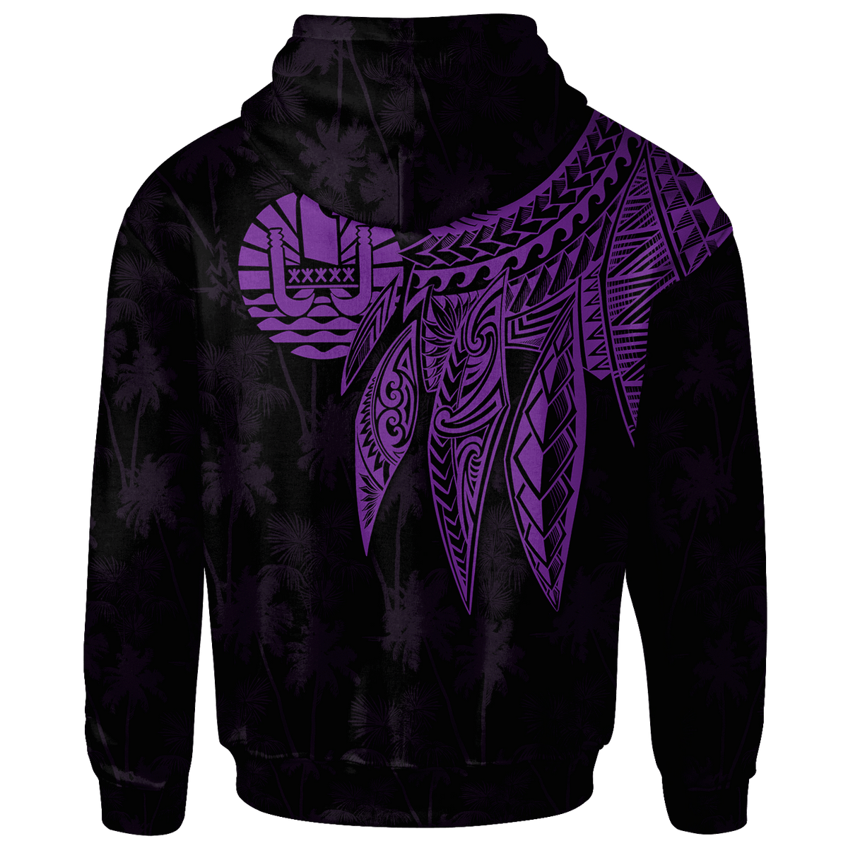 Tahiti Hoodie Polynesian Wings (Purple) - Polynesian Pride