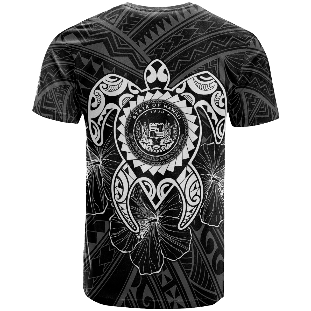 Hawaii Polynesian T Shirt Vintage Polynesian Turtle (White) - Polynesian Pride