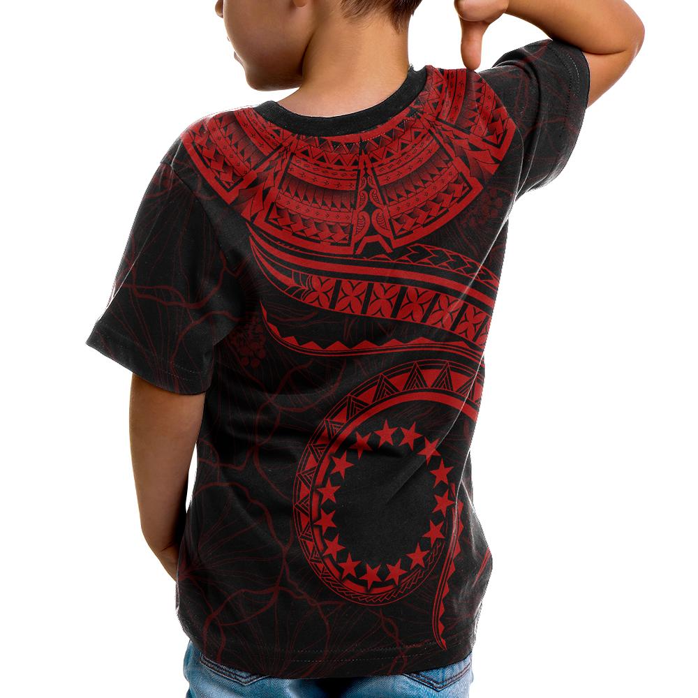 Cook Islands Custom T Shirt Polynesian Waves (Red) - Polynesian Pride