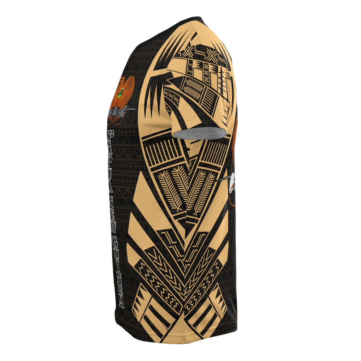 Papua New Guinea T Shirt Papua New Guinea Coat Of Arms Polynesian Tattoo Gold Style - Polynesian Pride