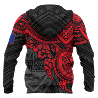 Guam Polynesian Hoodie Red Turtle - Polynesian Pride