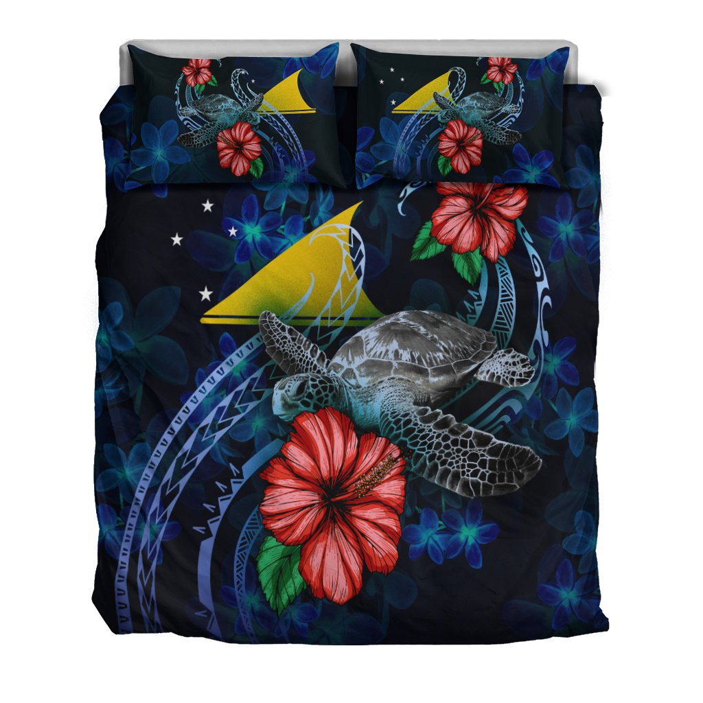 Tokelau Polynesian Bedding Set - Blue Turtle Hibiscus - Polynesian Pride
