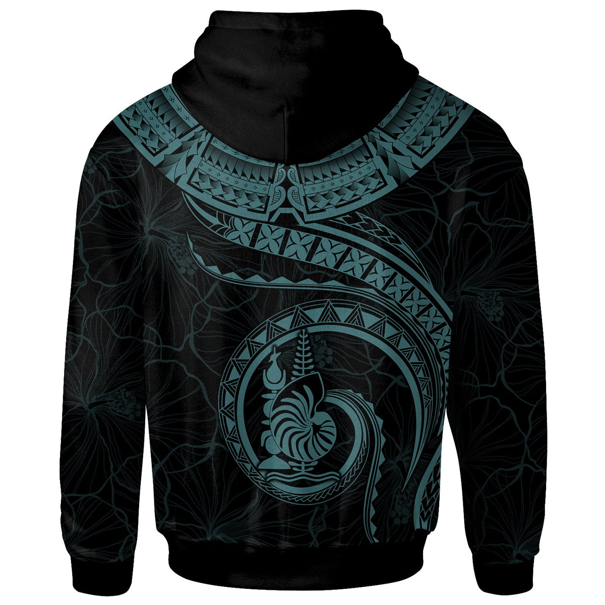 New Caledonia Polynesian Zip up Hoodie New Caledonia Waves (Turquoise) - Polynesian Pride