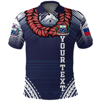 Custom Samoan Ula Fala Art Polo Shirt LT12 Unisex Blue - Polynesian Pride