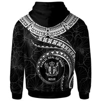Niue Polynesian Zip up Hoodie Niue Waves (White) - Polynesian Pride