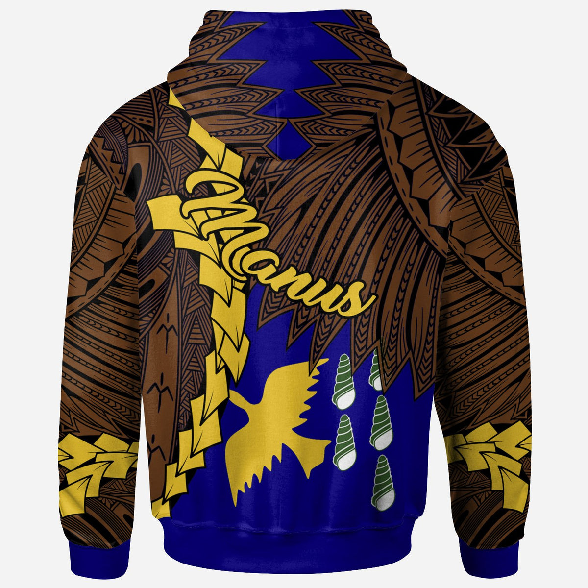 Papua New Guinea Manus Province Polynesian Hoodie Tribal Wave Tattoo - Polynesian Pride