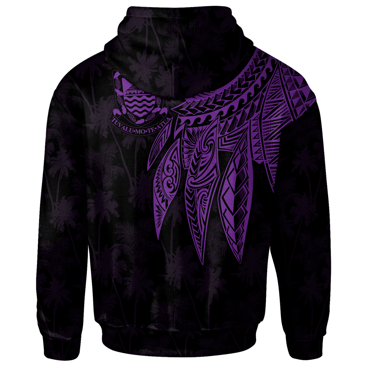 Tuvalu Hoodie Polynesian Wings (Purple) - Polynesian Pride