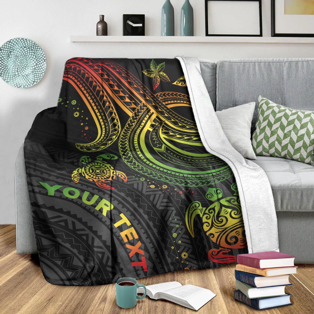 Polynesian Custom Personalised Premium Blanket - Reggae Turtle - Polynesian Pride
