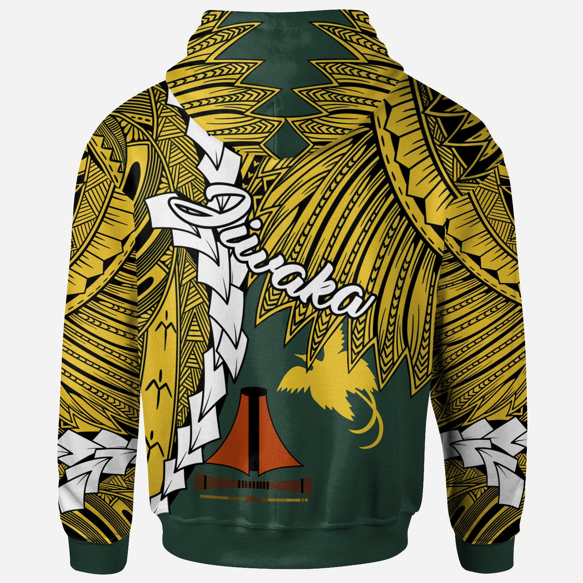 Papua New Guinea Jiwaka Province Polynesian Custom Hoodie Tribal Wave Tattoo - Polynesian Pride