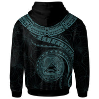 American Samoa Polynesian Hoodie American Samoan Waves (Turquoise) - Polynesian Pride