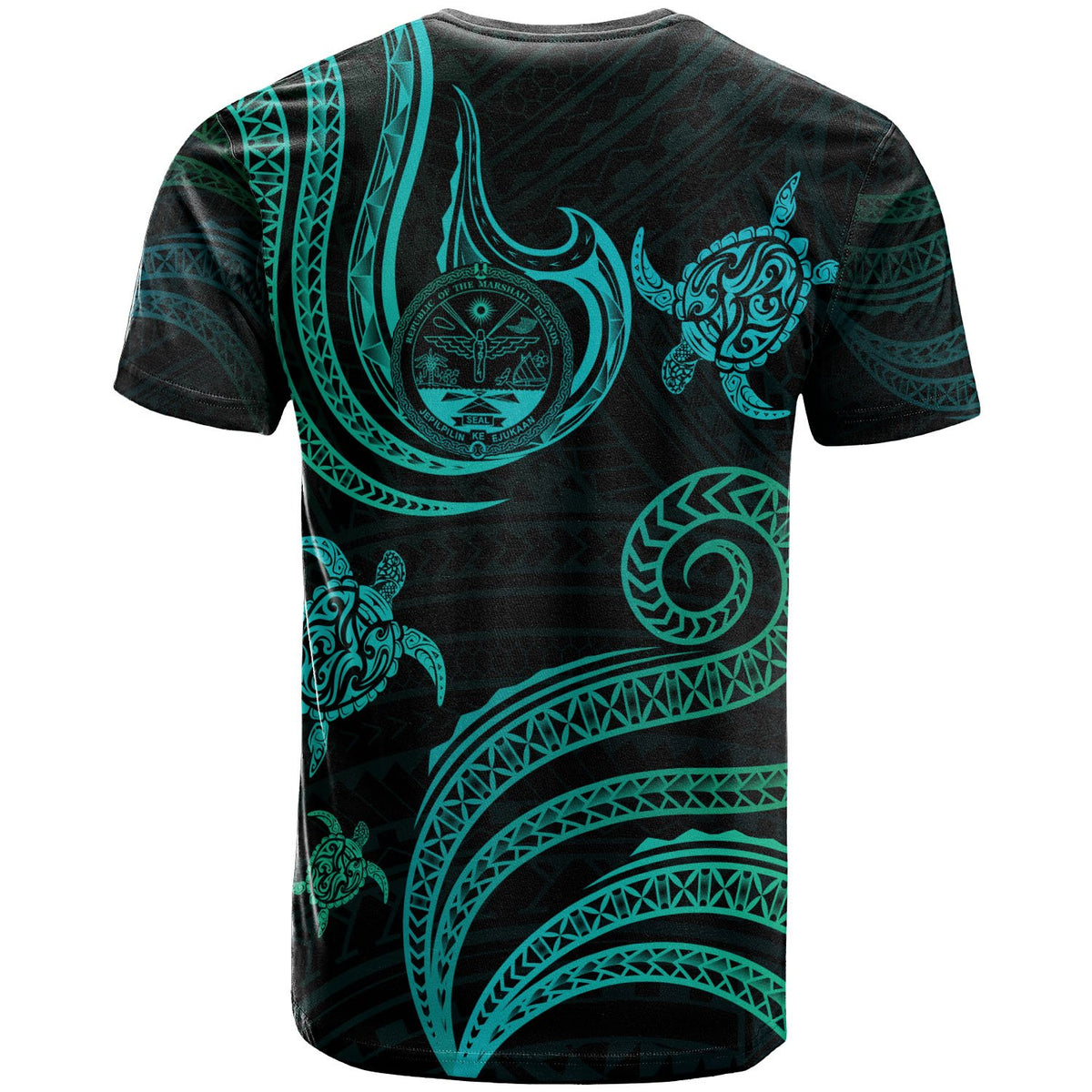 Marshall Islands T Shirt Polynesian Turtle With Pattern - Polynesian Pride