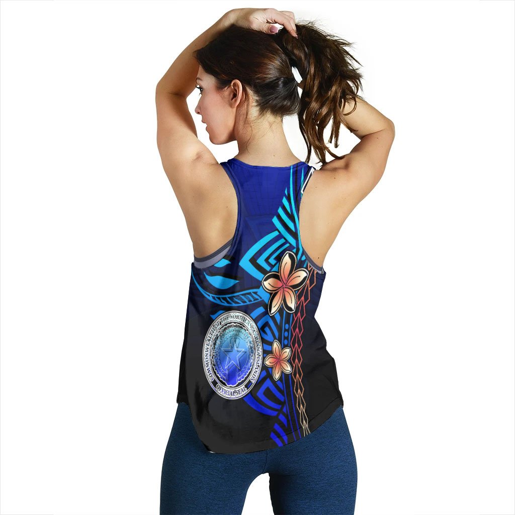 Northern Mariana Islands Custom Personalised Woman's Racerback Tank - Vintage Tribal Mountain - Polynesian Pride