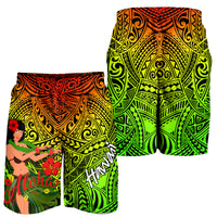 Hawaii Hula Girl Reggae Men Short - LT2 REGGAE - Polynesian Pride