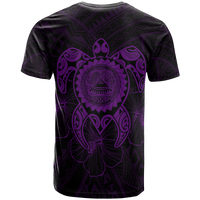 American Samoa Polynesian T Shirt Vintage Polynesian Turtle (Purple) - Polynesian Pride