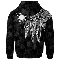 The Philippines Custom Hoodie Polynesian Wings (White) - Polynesian Pride