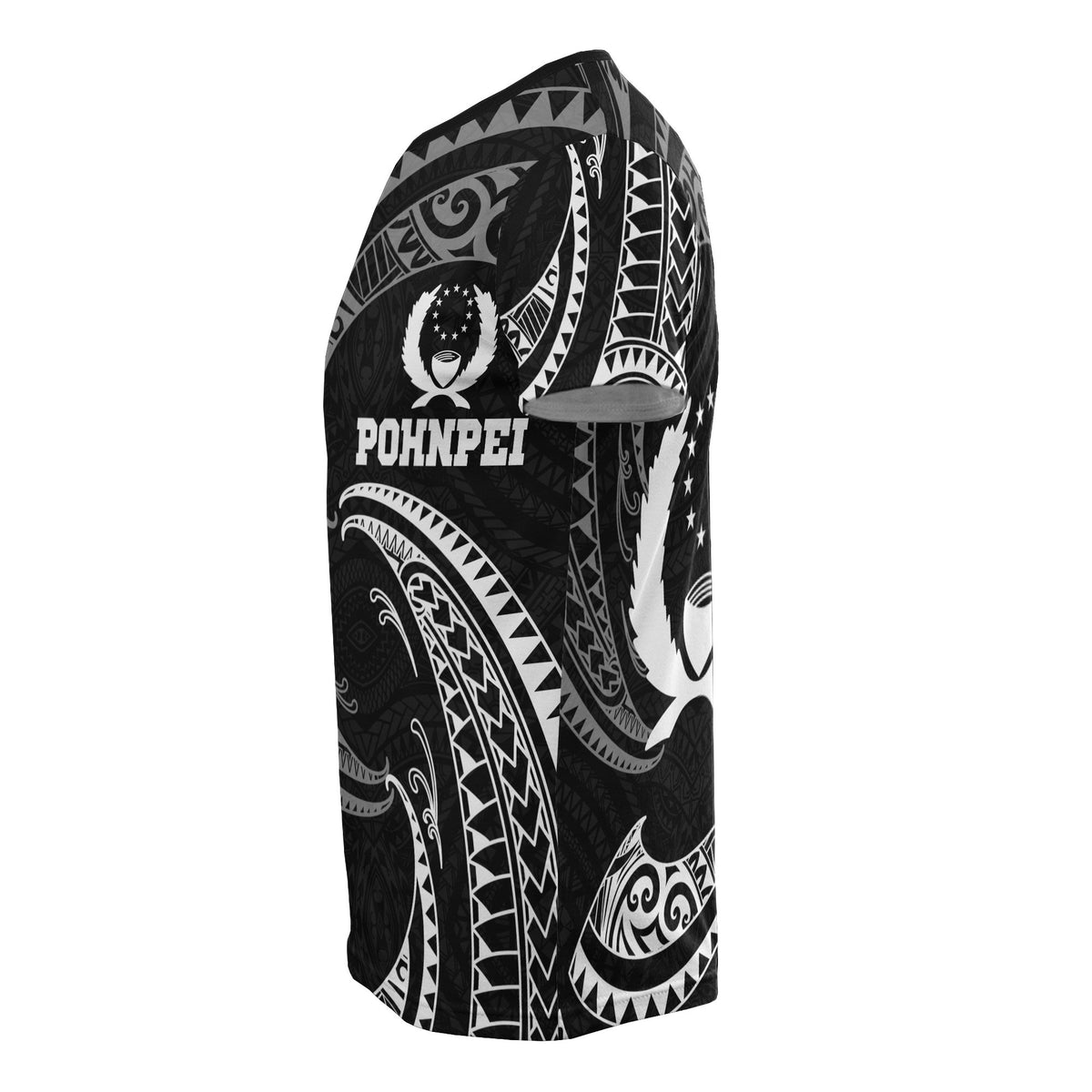 Pohnpei Micronesia All Over T Shirt White Tribal Wave - Polynesian Pride