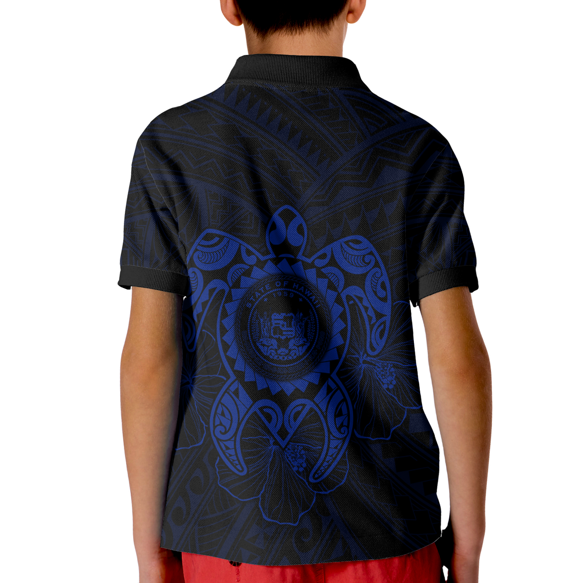 Hawaii Polynesian Custom Polo Shirt Vintage Polynesian Turtle (Blue) - Polynesian Pride