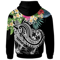 Tonga Polynesian Hoodie Summer Plumeria (Black) - Polynesian Pride
