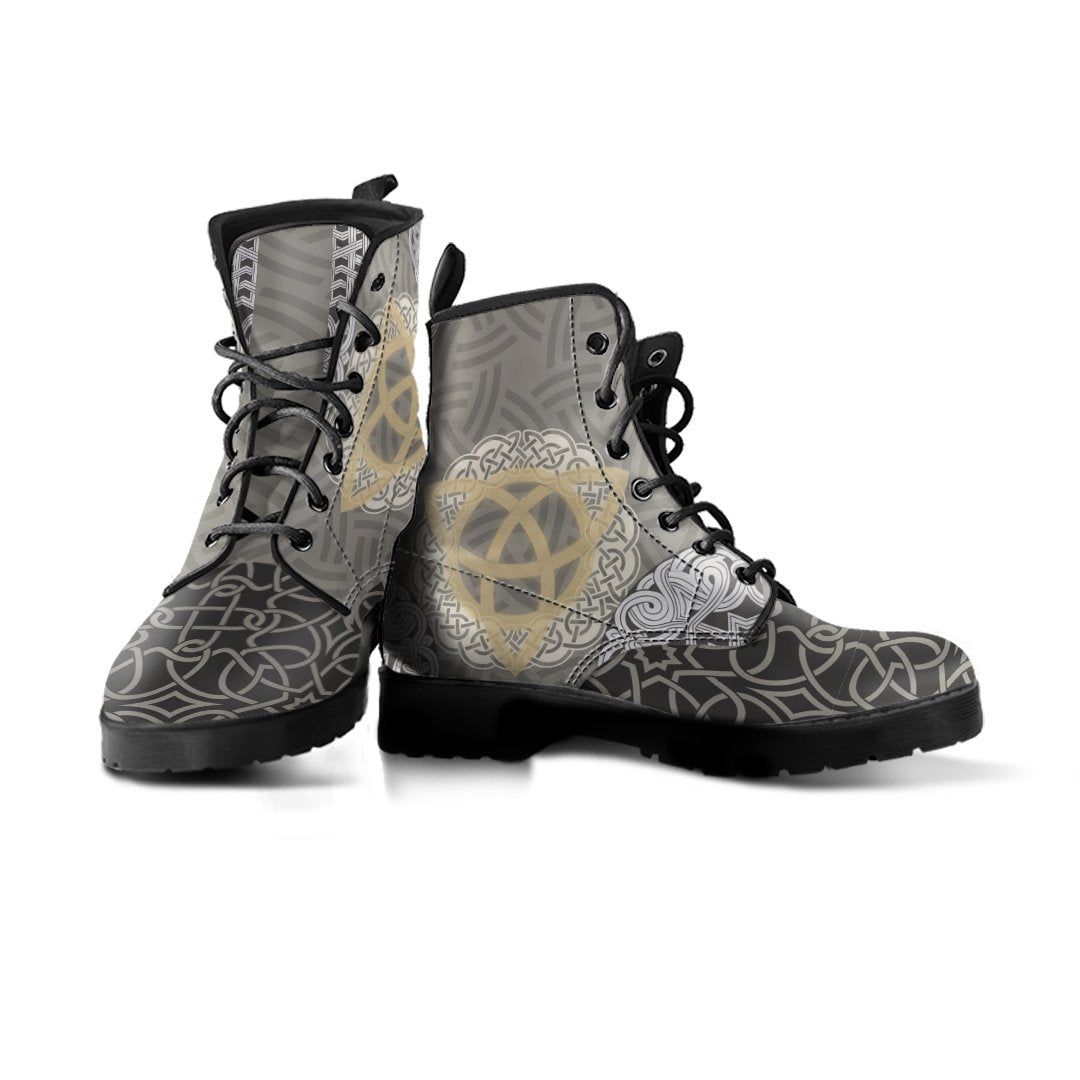 CelticOne Leather Boots Tree Of Triquetra - Polynesian Pride