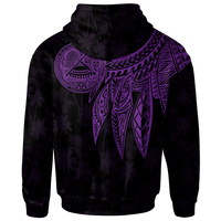 American Samoa Custom Zip up Hoodie Polynesian Wings (Purple) - Polynesian Pride
