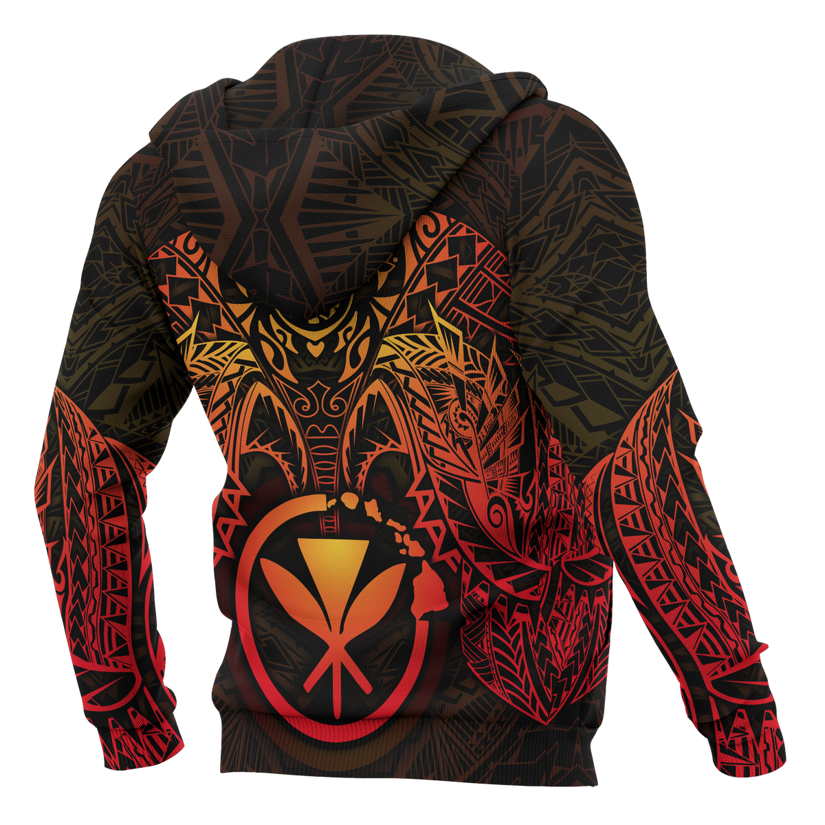 Polynesian Hawaii Hoodie Red Turtle Manta Ray - Polynesian Pride