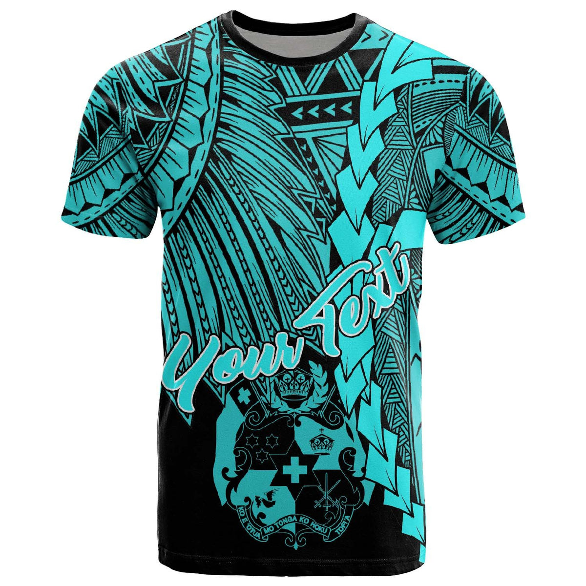 Tonga Polynesian Custom T Shirt Tribal Wave Tattoo Neon Blue Unisex Neon Blue - Polynesian Pride