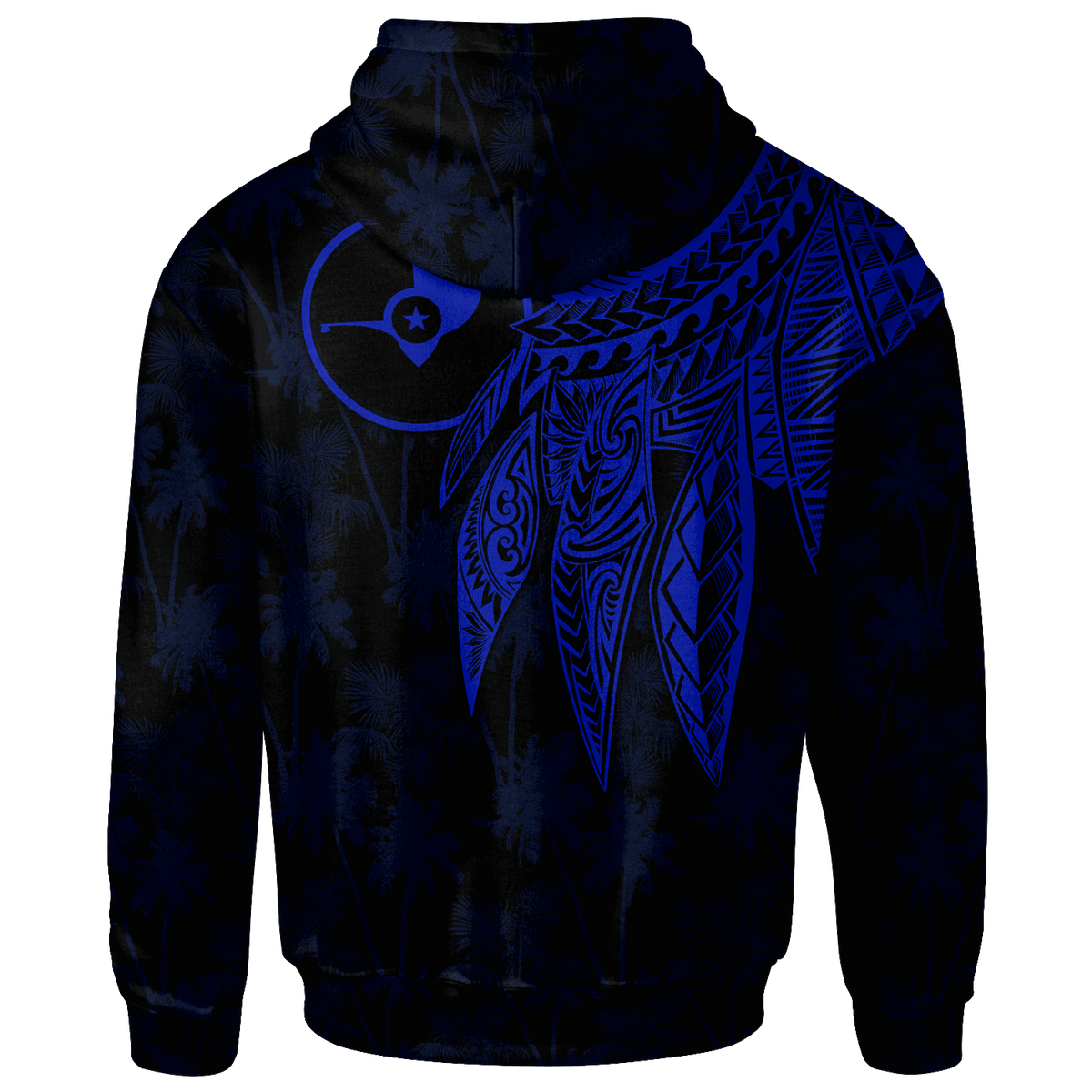 Yap Hoodie Polynesian Wings (Blue) - Polynesian Pride