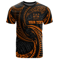 Fiji Polynesian Custom T Shirt Orange Tribal Wave Unisex Orange - Polynesian Pride