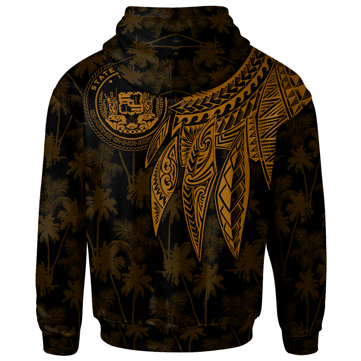 Polynesian Hawaii Hoodie Polynesian Wings (Golden) - Polynesian Pride