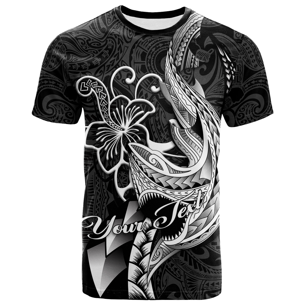 (Custom Personalised) Polynesian Shark Tattoo Hawaii Tribal T-Shirt Kid - LT12 - Polynesian Pride