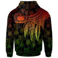 Samoa Custom Hoodie Polynesian Wings (Reggae) - Polynesian Pride