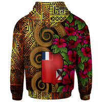 Wallis and Futuna Polynesian Hoodie Hibiscus Vintage - Polynesian Pride