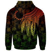 Cook Islands Custom Zip up Hoodie Polynesian Wings (Reggae) - Polynesian Pride