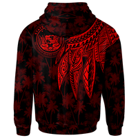 Polynesian Hawaii Zip up Hoodie Polynesian Wings (Red) - Polynesian Pride