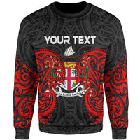 Fiji Polynesian Custom Personalised Sweater - Spirit Style Unisex Black - Polynesian Pride