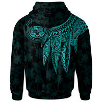 Polynesian Hawaii Zip up Hoodie Polynesian Wings (Turquoise) - Polynesian Pride