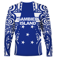 (Custom Personalised) Gambier Islands Tribal Long Sleeve Shirt - LT12 - Polynesian Pride