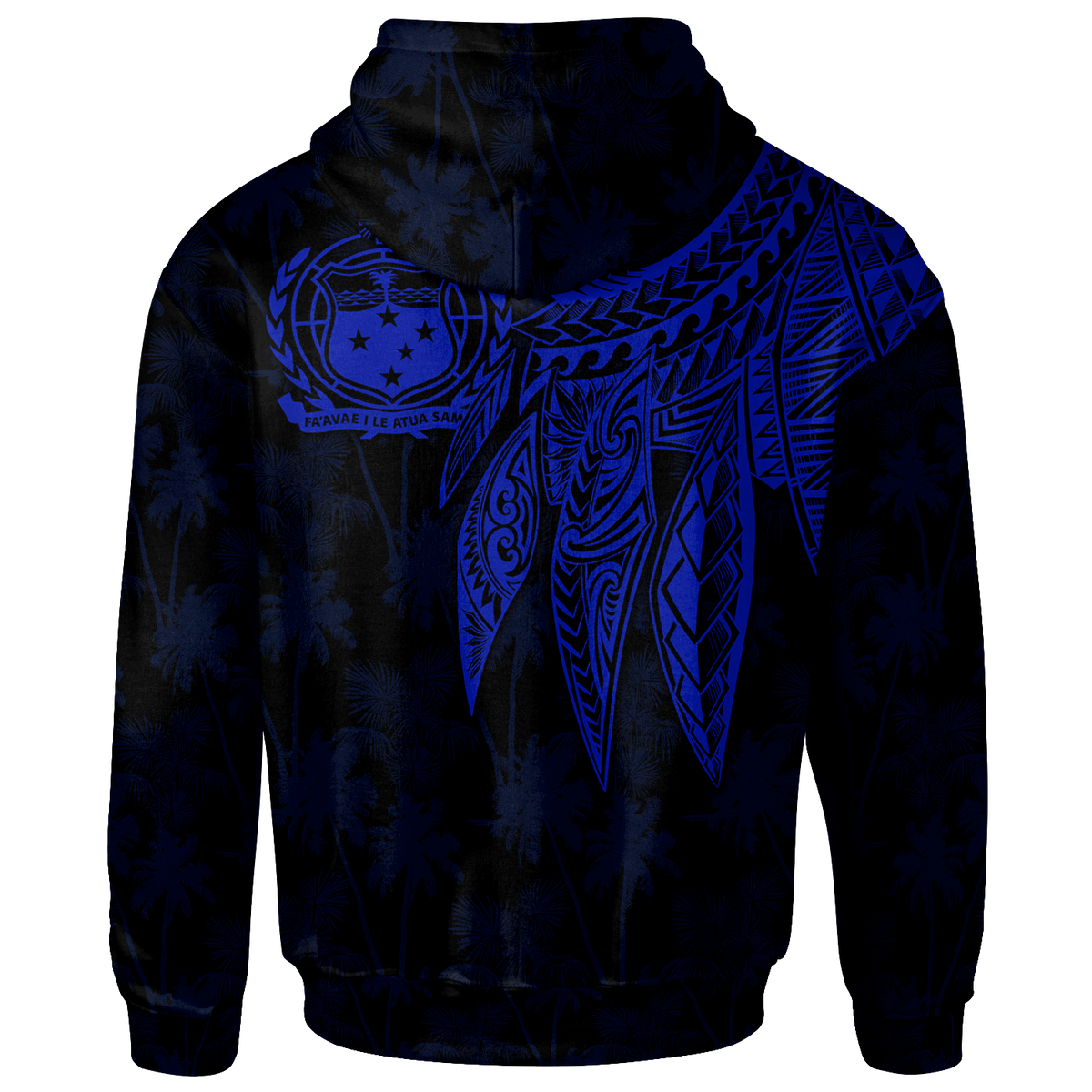 Samoa Hoodie Polynesian Wings (Blue) - Polynesian Pride