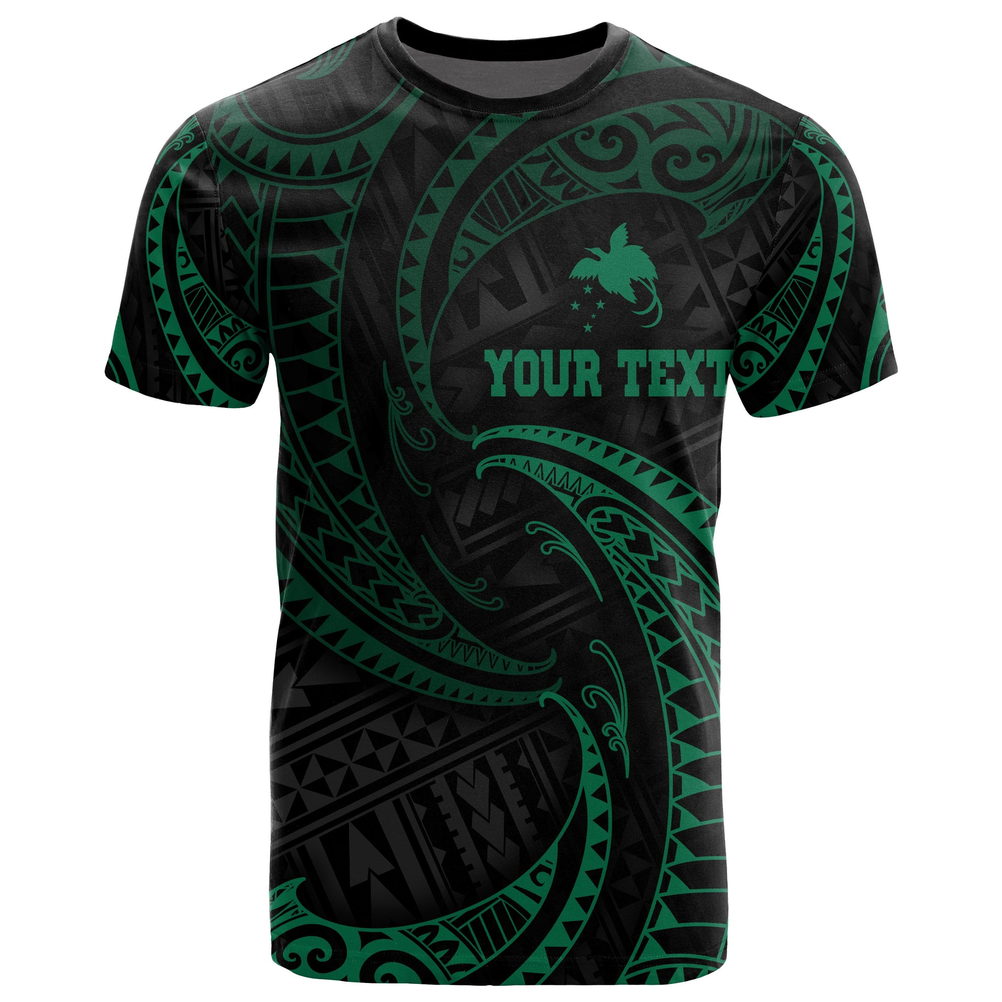 Papua New Guinea Polynesian Custom T Shirt Green Tribal Wave Unisex Green - Polynesian Pride