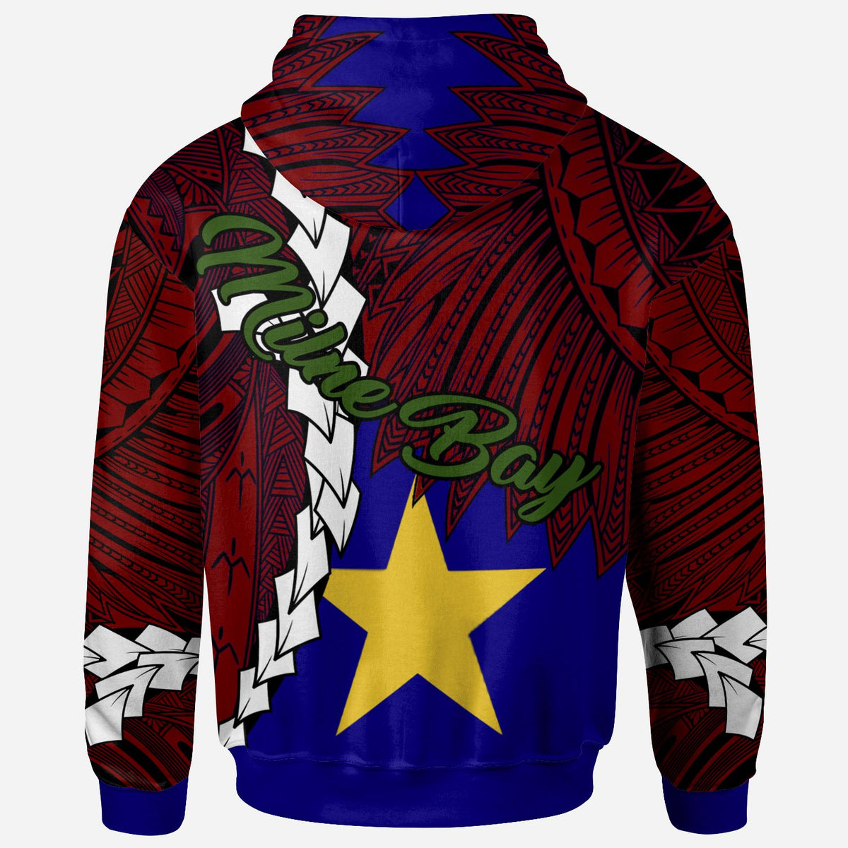 Papua New Guinea Milne Bay Province Polynesian Hoodie Tribal Wave Tattoo - Polynesian Pride