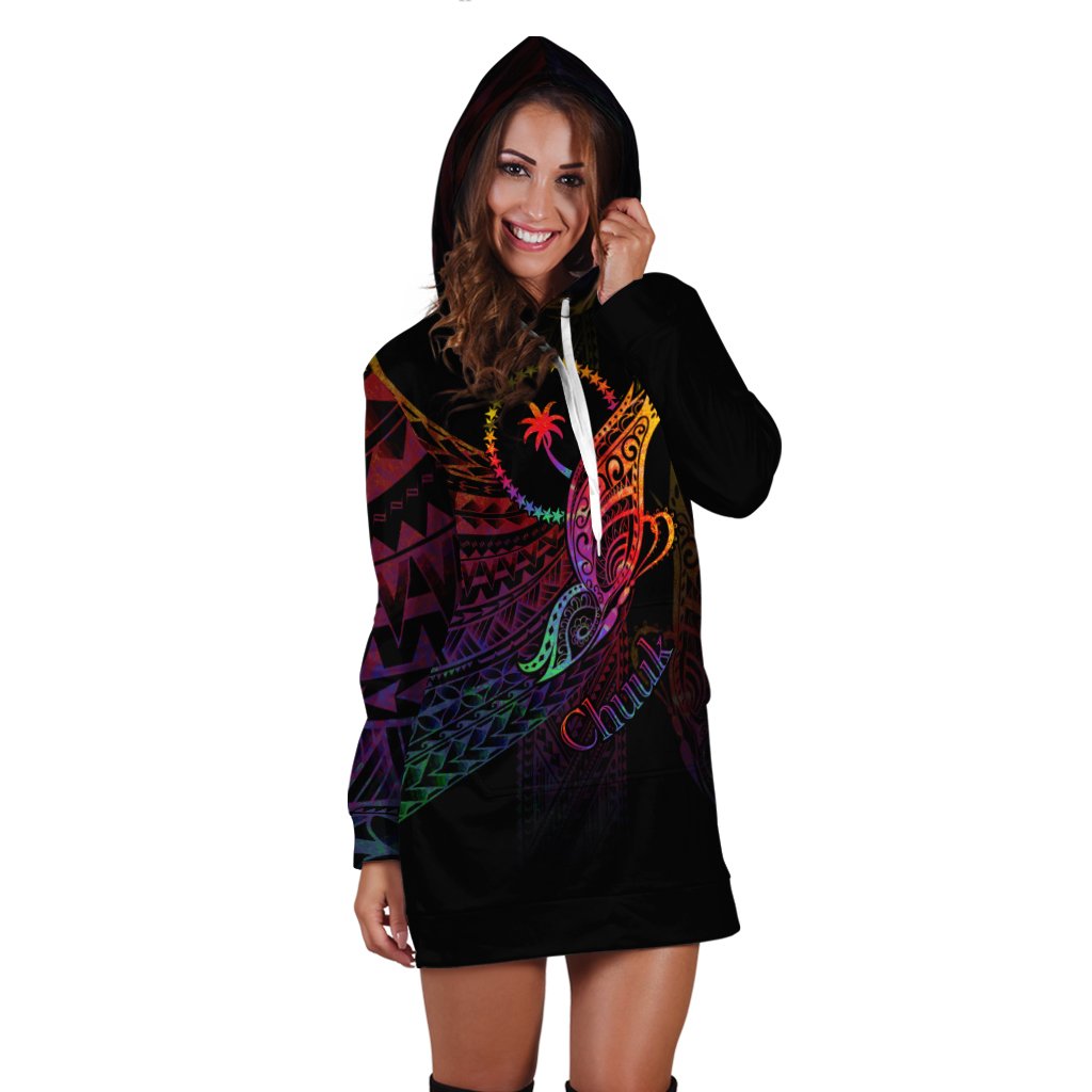Chuuk State Hoodie Dress - Butterfly Polynesian Style - Polynesian Pride