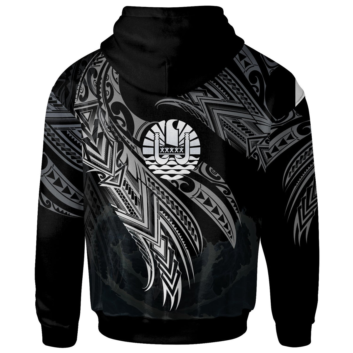 Tahiti Polynesian Zip Hoodie Legend White Version - Polynesian Pride