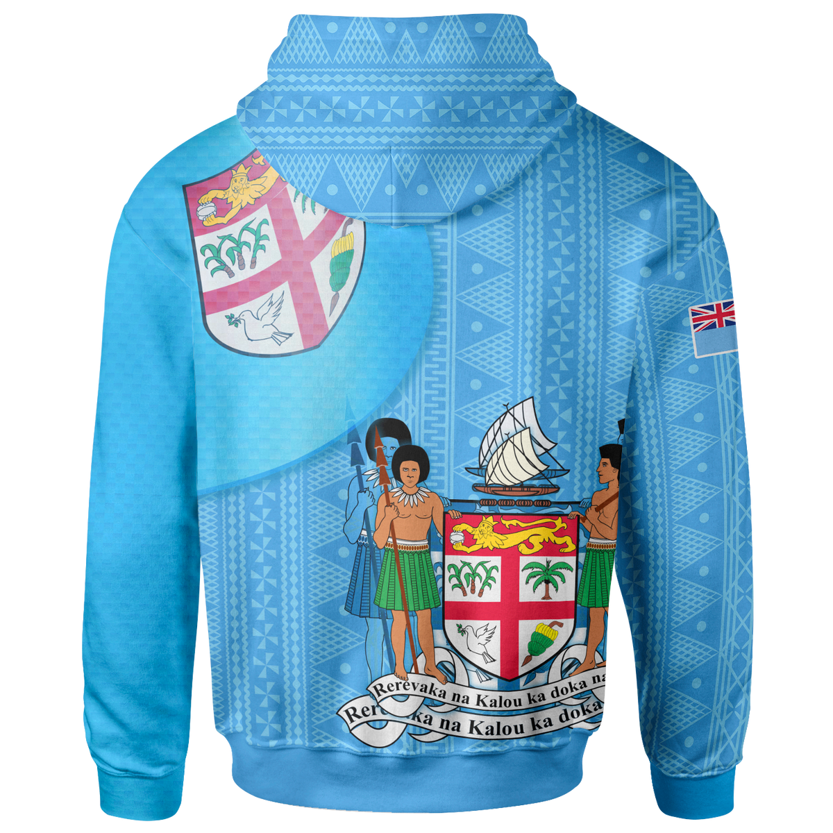 Fiji Custom Zip up Hoodie Fiji Flag - Polynesian Pride