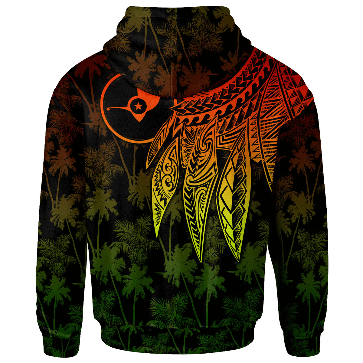 Yap Zip up Hoodie Polynesian Wings (Reggae) - Polynesian Pride