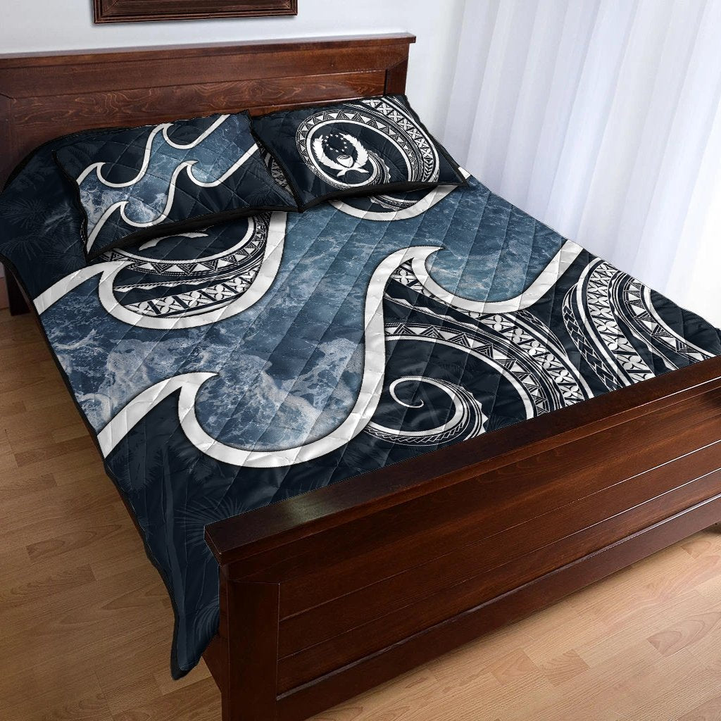 Pohnpei Islands Polynesian Quilt Bed Set - Ocean Style - Polynesian Pride