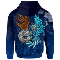 American Samoa Polynesian Zip up Hoodie Blue Polynesian Eagle - Polynesian Pride