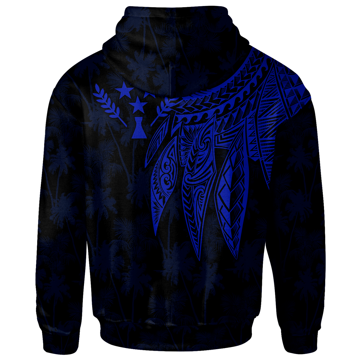 Kosrae Custom Hoodie Polynesian Wings (Blue) - Polynesian Pride