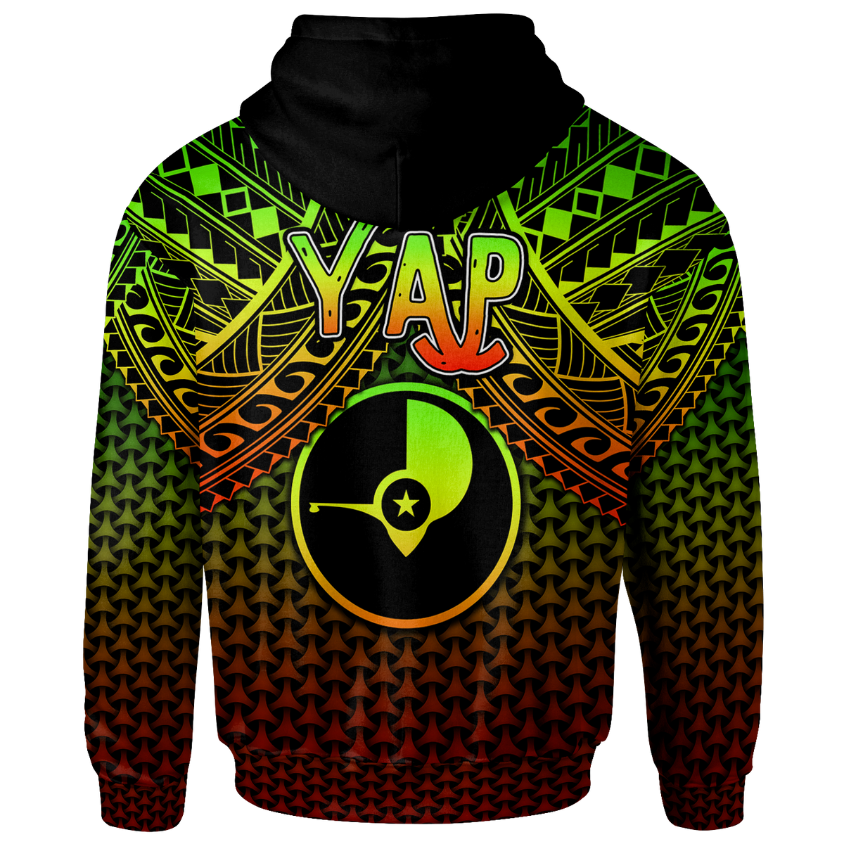 Polynesian Yap Zip up Hoodie Reggae Vintage Polynesian Patterns - Polynesian Pride